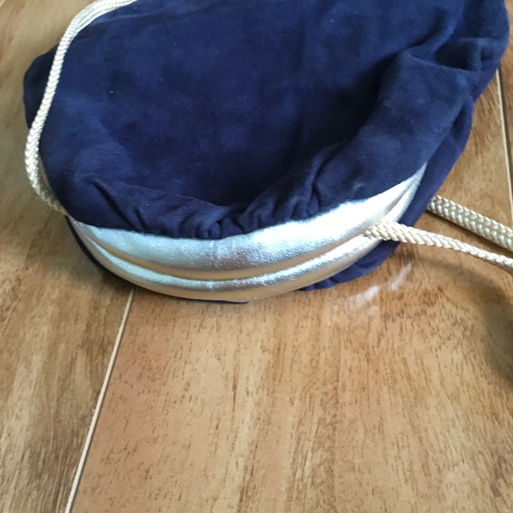 Vintage Johansen Leather Suede Small Navy Blue Bag